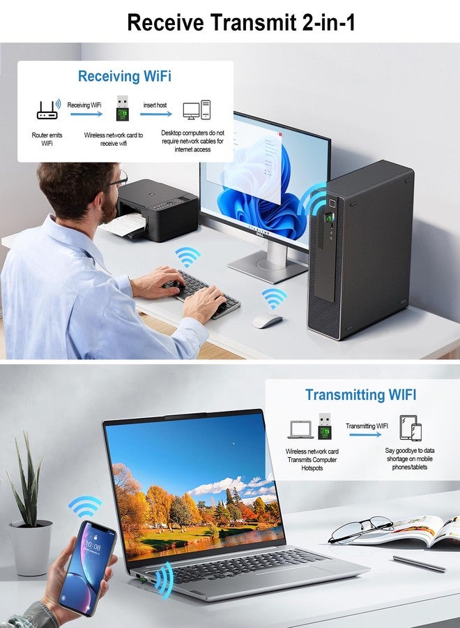 DragoBud AX900Mbps WiFi 6 and Bluetooth 5.3 Combo Adapter Dual Band 5/2.4Ghz Wireless Network External USB Wi-Fi Receiver for Laptop/PC/Desktop 4dBi Antenna Compatible with Windows 10/11 - Image 5