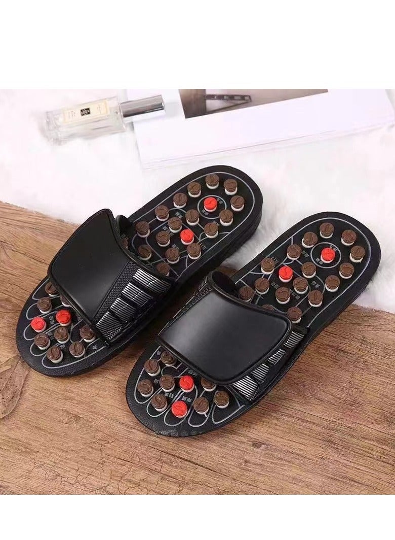 JINFANLI Acupressure Foot Massage Slippers – Reflexology, Non-Slip, Unisex for Home (Brown, 42-43) - Image 1