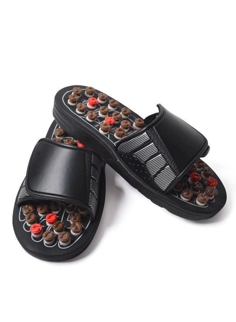JINFANLI Acupressure Foot Massage Slippers – Reflexology, Non-Slip, Unisex for Home (Brown, 42-43) - Image 2