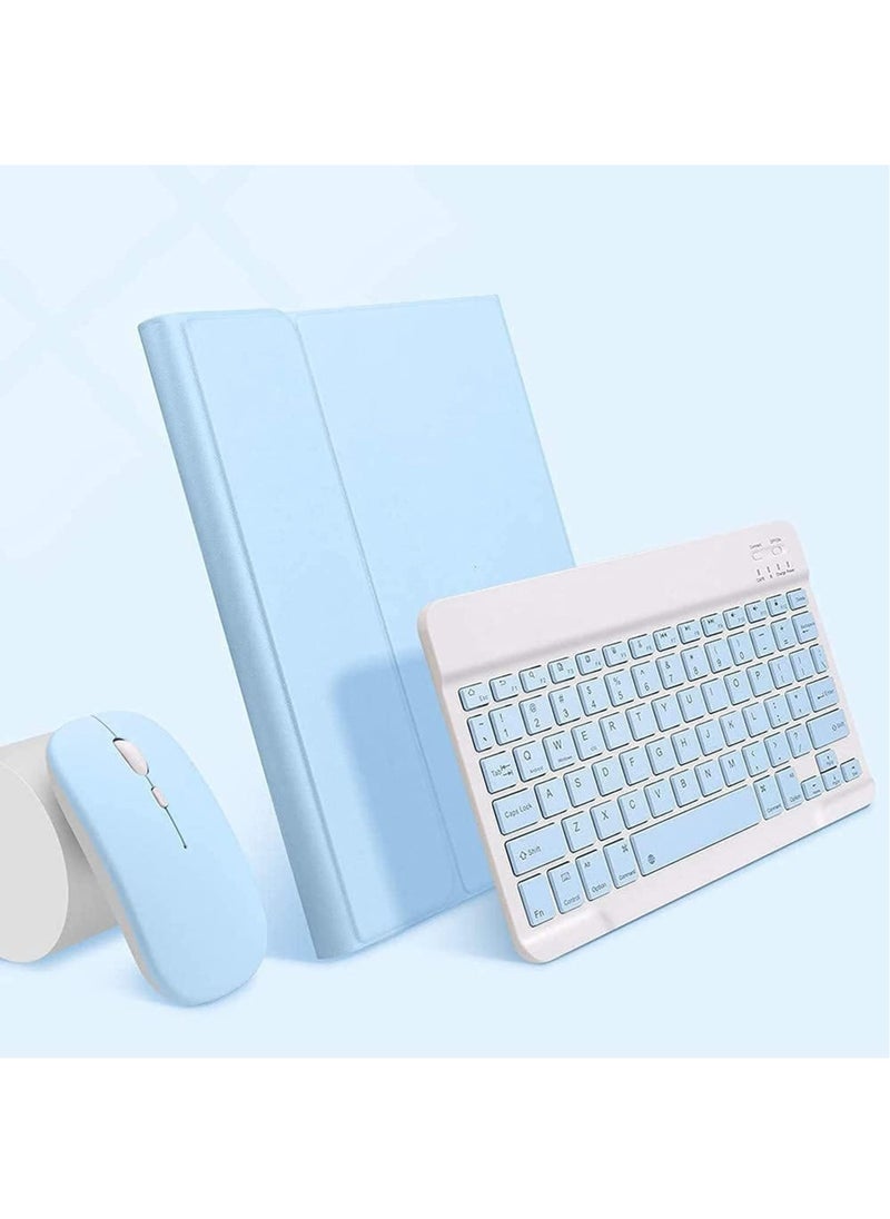 ماركة غير محددة حافظة لوحة مفاتيح باللغتين العربية والإنجليزية لجهاز iPad الجيل العاشر (2022، 10.9 بوصة) / iPad الجيل الحادي عشر (2025، 11 بوصة)، حامل لوحة مفاتيح لاسلكية قابلة للفصل مع حامل قلم، غطاء ذكي رفيع من الجلد مع ماوس  - Image 2
