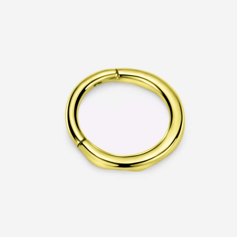 FANSING 316L Surgical Steel Wavy Hinged Cartilage Earring Hoop Piercing Earrings for Women Daith Helix Tragus 16 Gauge Septum Jewelry 8mm Nose Rings Septum Clicker 18k Gold-plated - Image 4