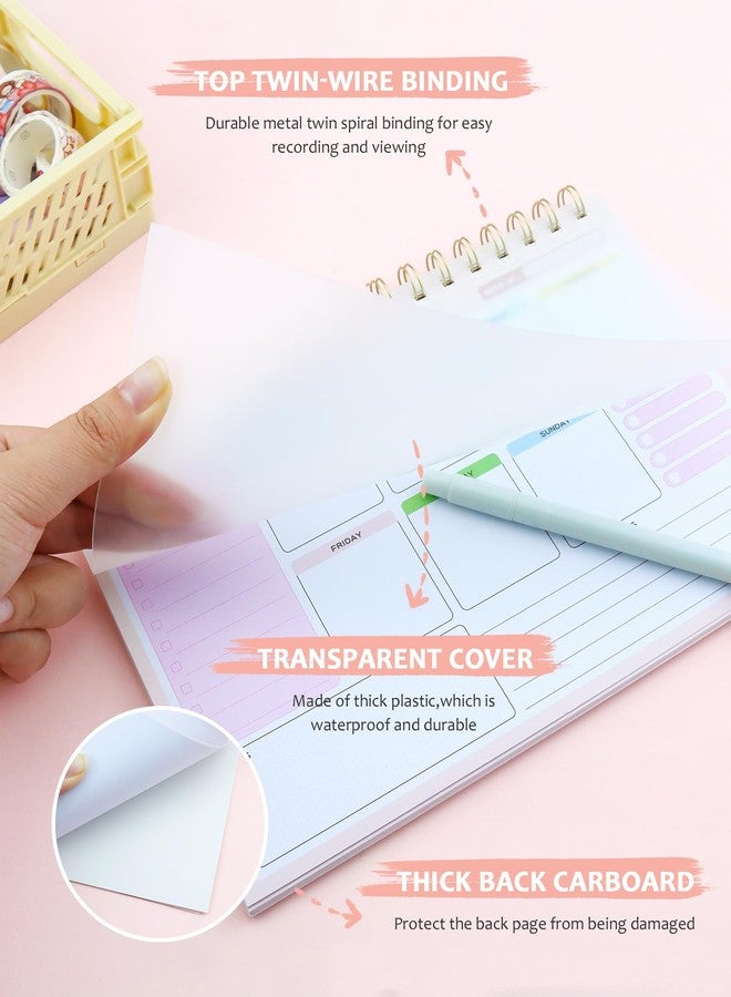 GAUENEEN Weekly To Do List Notepad with 52 Undated Tear Off Sheets（6.5"×9.5"), Desk Notepad with Multiple Sections, Planning Notepad Calendars for Student Office and Homes - Image 4