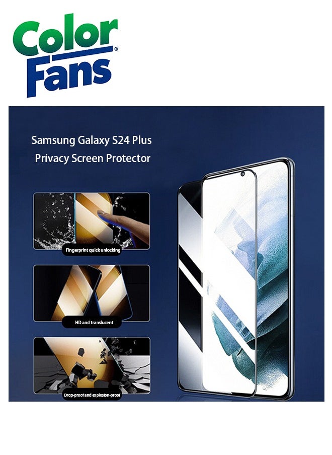 Color Fans Samsung Galaxy S24 Plus Privacy Screen Protector (2024 Dust-Free Install), Full Coverage Anti Spy Private Tempered Glass Film, Bubble Free  - Image 1