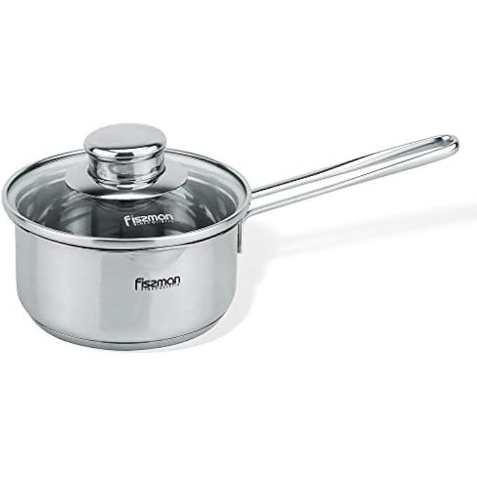 فيسمان قدر من الفولاذ المقاوم للصدأ سعة 600 مل مع غطاء زجاجي فضي 12 × 6 سم