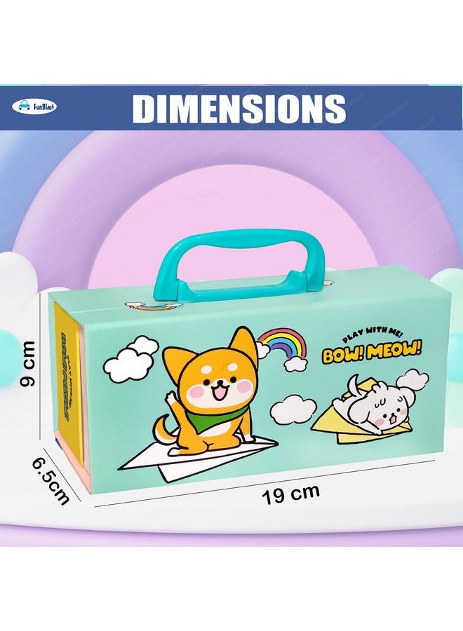 فنبلاست علبة أقلام فن بلاست للبنات - علبة أقلام على شكل حقيبة سفر بقفل كلمة مرور، علبة أقلام متعددة الطبقات لبنات المدارس، علبة هندسية، حافظة منظم أدوات مكتبية للأطفال، هدية إرجاع للأطفال (أخضر) - Image 2