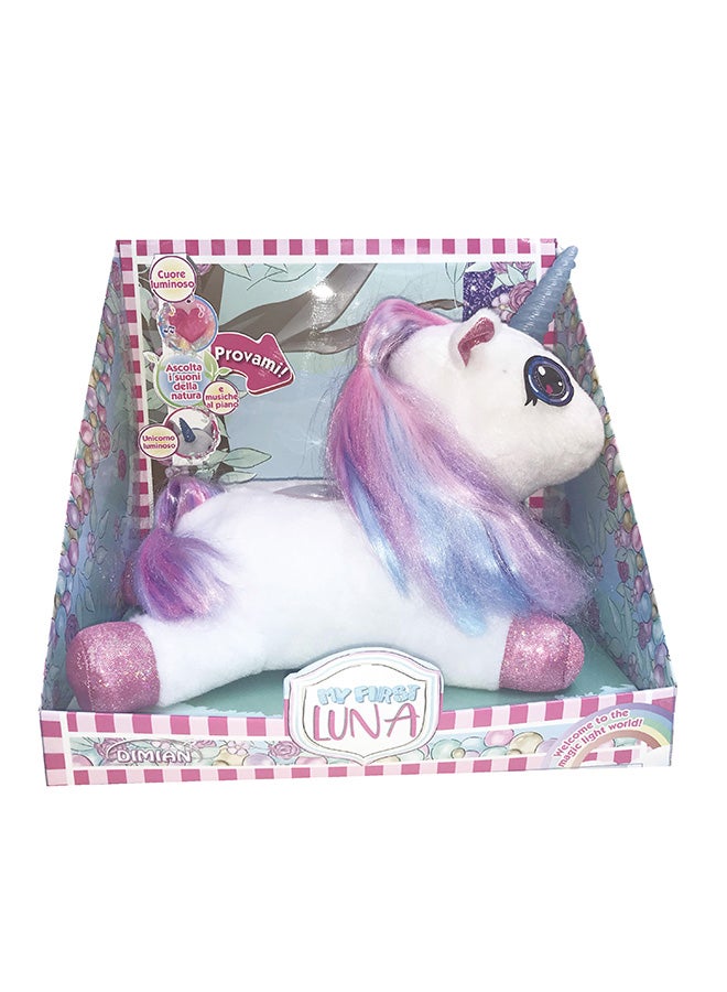 بامبولينا دمية ماي فيرست لونا مع موسيقى خفيفة وكلاسيكية وبوق مضيء - 32 سم - لعمر سنتين فما فوق