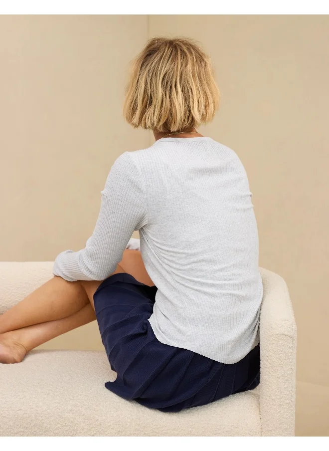 آري من امريكان ايجل Aerie Essential Henley Layering T-Shirt