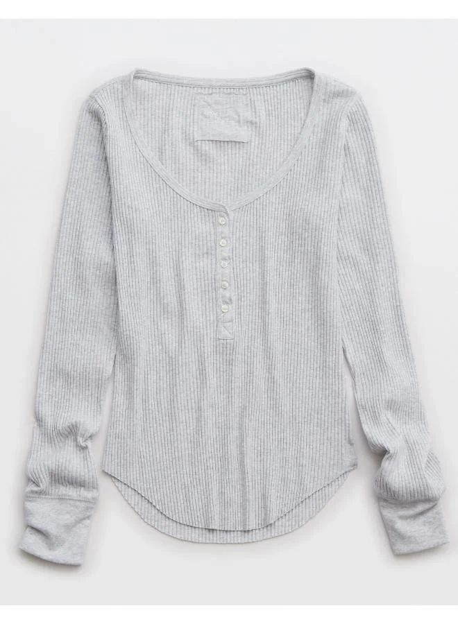 آري من امريكان ايجل Aerie Essential Henley Layering T-Shirt