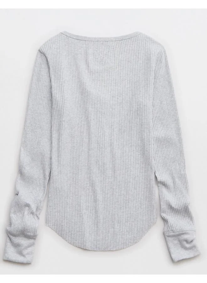 آري من امريكان ايجل Aerie Essential Henley Layering T-Shirt