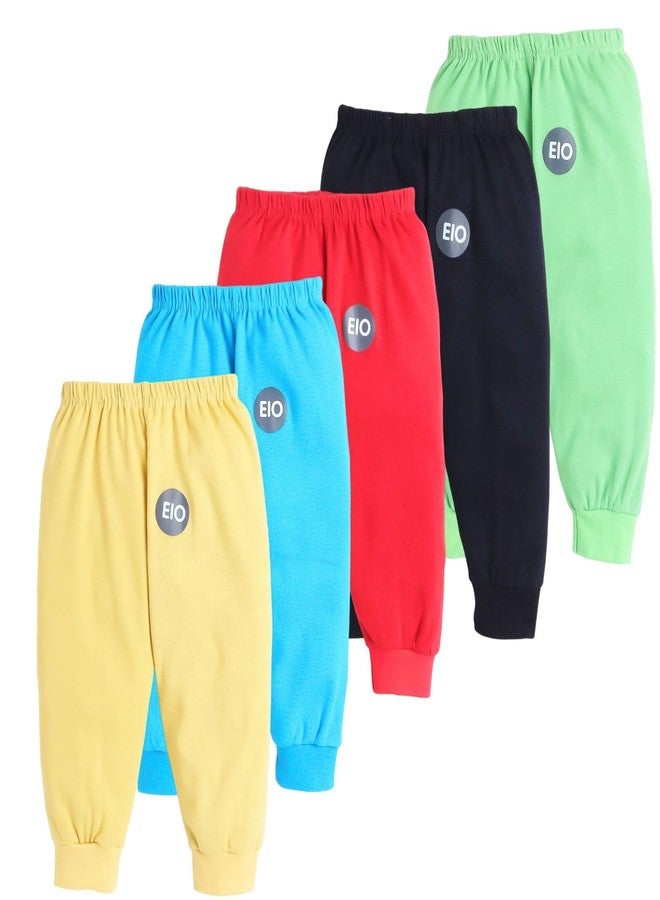 EIO Unisex Cotton Pajama Pants Combo Pack | Soft Sleepwear Pyjamas | Breathable Nightwear Bottoms, Multicolored, 4-5 Years - Image 1