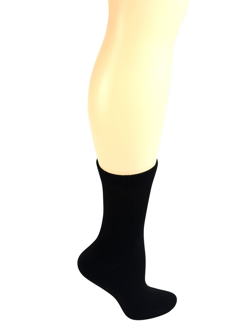 Yomandamor Women's 5 Pairs Seamless Dress/Diabetic Crew Socks with Non-Binding Top, L size - Image 2