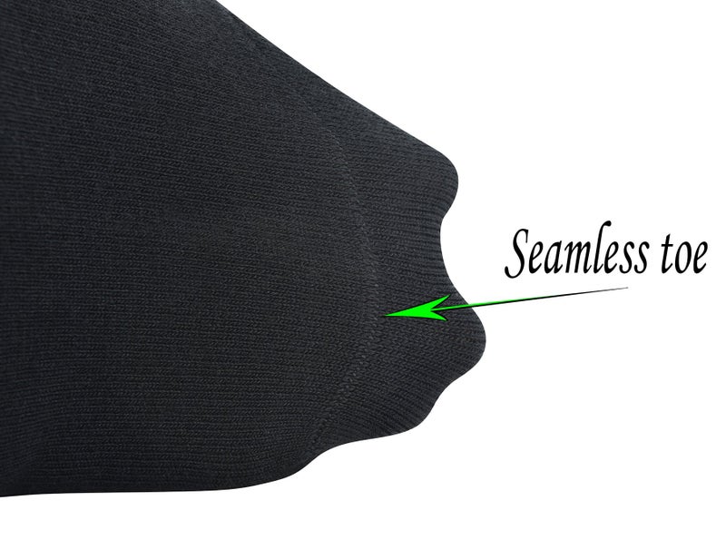 Yomandamor Women's 5 Pairs Seamless Dress/Diabetic Crew Socks with Non-Binding Top, L size - Image 4