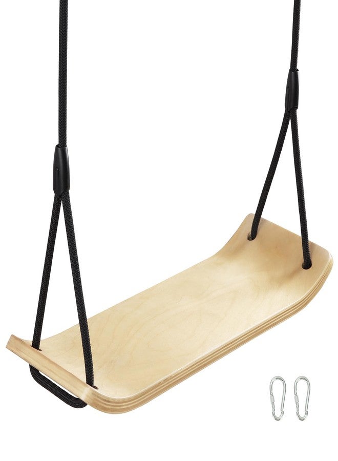 PELLOR Wooden Swing Seat, 20.8"x7.8"x0.6" Tree Swing for Adults & Kids, Adjustable Nylon Rope 59-86 inch with 330 lbs Load for Outdoor and Indoor - Image 1