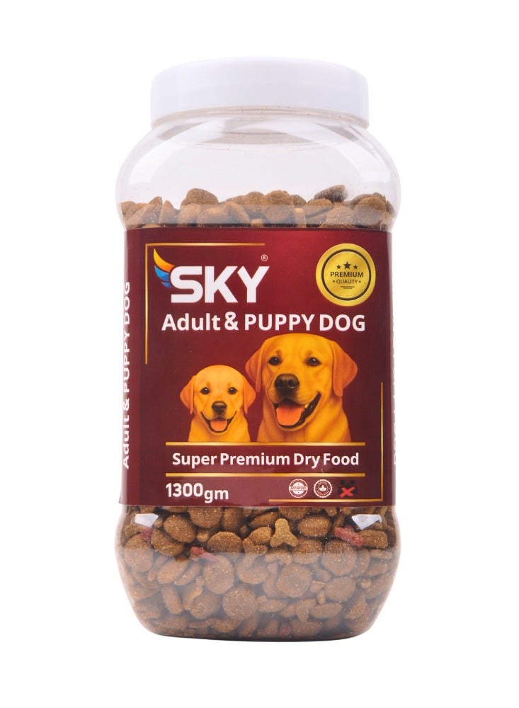 سكاي اكل كلاب سكاي لجميع الأعمار 1.3 كجم | دراي فود للكلاب البالغة والجراوي، تركيبة سوبر بريميوم