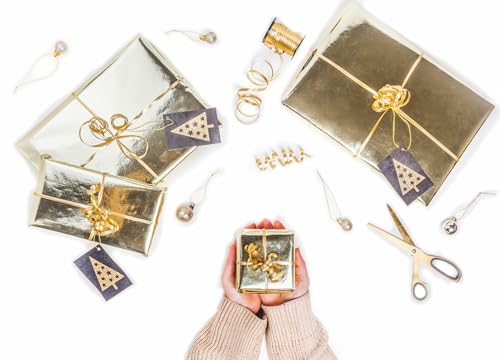 GiftExpress شريط تجعيد الذهب 500 ياردة من جيفت إكسبريس - شريط بالون مقاوم للماء لتغليف الهدايا، ديكور الحفلات، الزهور والحرف اليدوية، خيوط بالون ذهبية - Image 5
