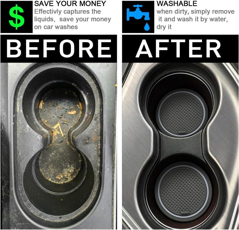 SENSHINE Custom Liners for Toyota Tundra 2014-2021 - 27Pcs Cup Holder Inserts & Center Console Mats - Image 4