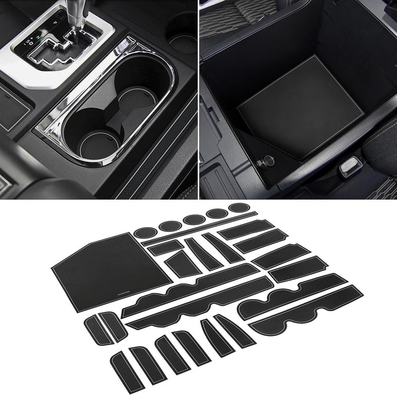 SENSHINE Custom Liners for Toyota Tundra 2014-2021 - 27Pcs Cup Holder Inserts & Center Console Mats - Image 1