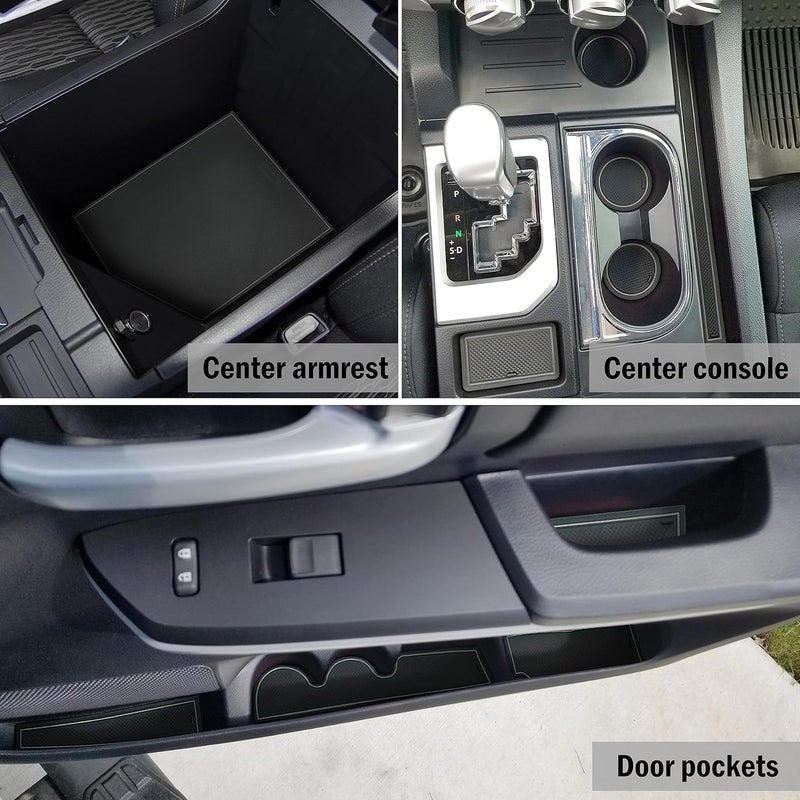 SENSHINE Custom Liners for Toyota Tundra 2014-2021 - 27Pcs Cup Holder Inserts & Center Console Mats - Image 2