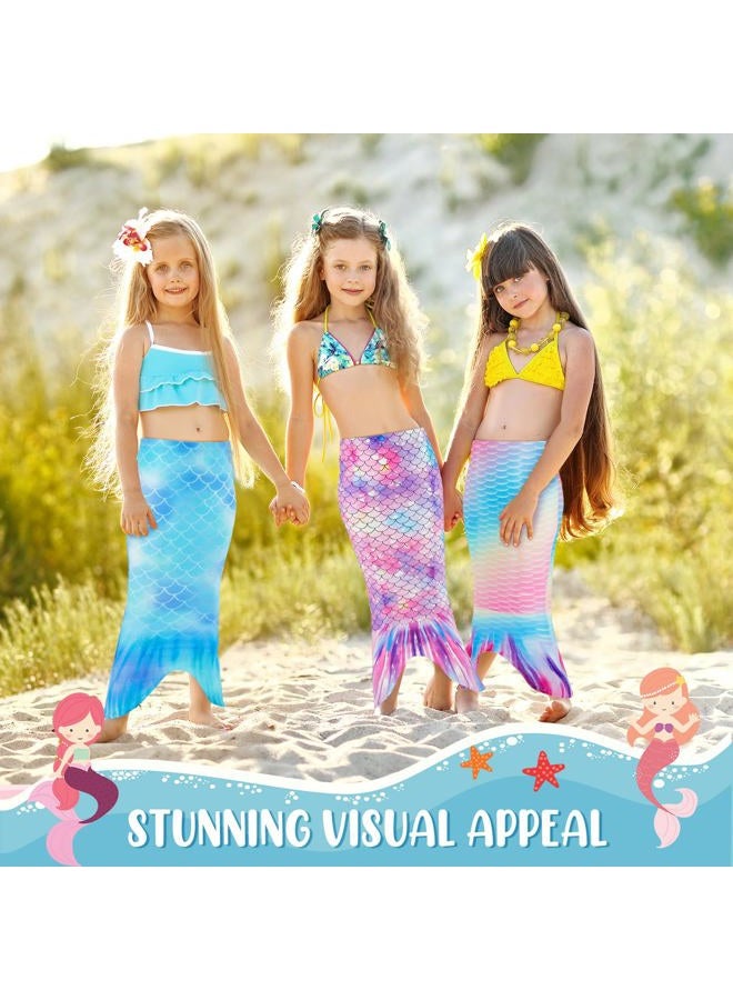 Toulite 4 Pcs Mermaid Tail for Party Favor Mermaid Tails for Girls Dress up for Party Gifts, Cute Color, Size 4 - Image 4