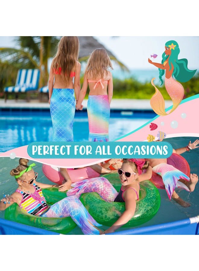 Toulite 4 Pcs Mermaid Tail for Party Favor Mermaid Tails for Girls Dress up for Party Gifts, Cute Color, Size 4 - Image 5