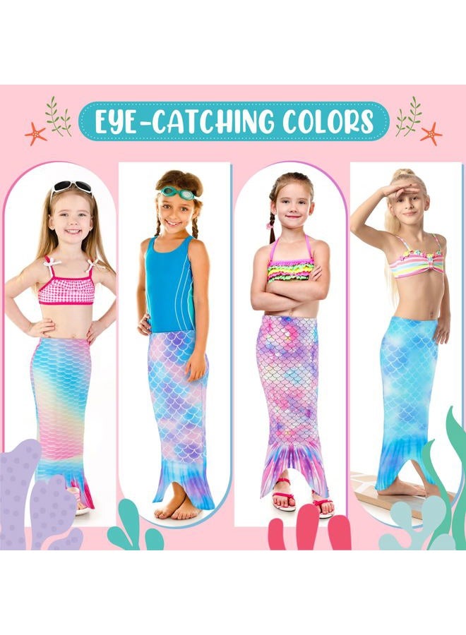 Toulite 4 Pcs Mermaid Tail for Party Favor Mermaid Tails for Girls Dress up for Party Gifts, Cute Color, Size 4 - Image 2