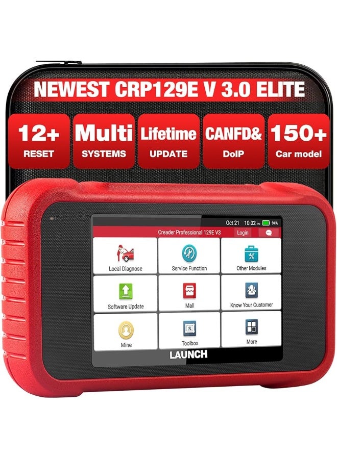 Launch ماسح ضوئي OBD2 LAUNCH CRP129E V3.0 2026 مع 12 إعادة تعيين ABS SRS قراءة رموز المحرك تحديث مجاني مدى الحياة - Image 1