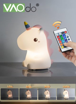 Unicorn Night Light, LED Cute Dimmable Lamps with Touch Sensor and Remote Control, 7 Colors USB Rechargeable Kid Lamp Home Decoration for Kids' Room Bedroom Nursery - pzsku/ZF9901DAEAD1124029430Z/45/1752031037/3e961a1c-99e3-4e64-a56e-6f1e775915c7