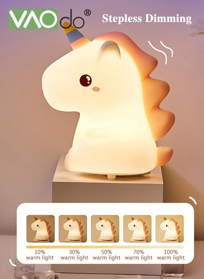 Unicorn Night Light, LED Cute Dimmable Lamps with Touch Sensor and Remote Control, 7 Colors USB Rechargeable Kid Lamp Home Decoration for Kids' Room Bedroom Nursery