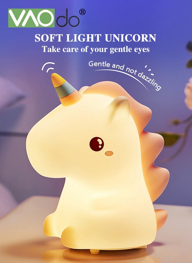 Unicorn Night Light, LED Cute Dimmable Lamps with Touch Sensor and Remote Control, 7 Colors USB Rechargeable Kid Lamp Home Decoration for Kids' Room Bedroom Nursery