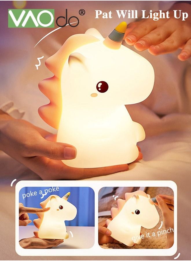 VAOdo - Led Unicorn Night Light With Remote Control 7 Color Light Silicone Light 1200 Mah Battery Stepless Dimming Usb Charging Home Decoration Bedside Lamp Suitable For Children's Room Bedroom Living Room - Image 1