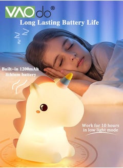 Led Unicorn Night Light With Remote Control 7 Color Light Silicone Light 1200 Mah Battery Stepless Dimming Usb Charging Home Decoration Bedside Lamp Suitable For Children's Room Bedroom Living Room