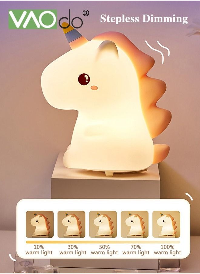 VAOdo - Led Unicorn Night Light With Remote Control 7 Color Light Silicone Light 1200 Mah Battery Stepless Dimming Usb Charging Home Decoration Bedside Lamp Suitable For Children's Room Bedroom Living Room - Image 1