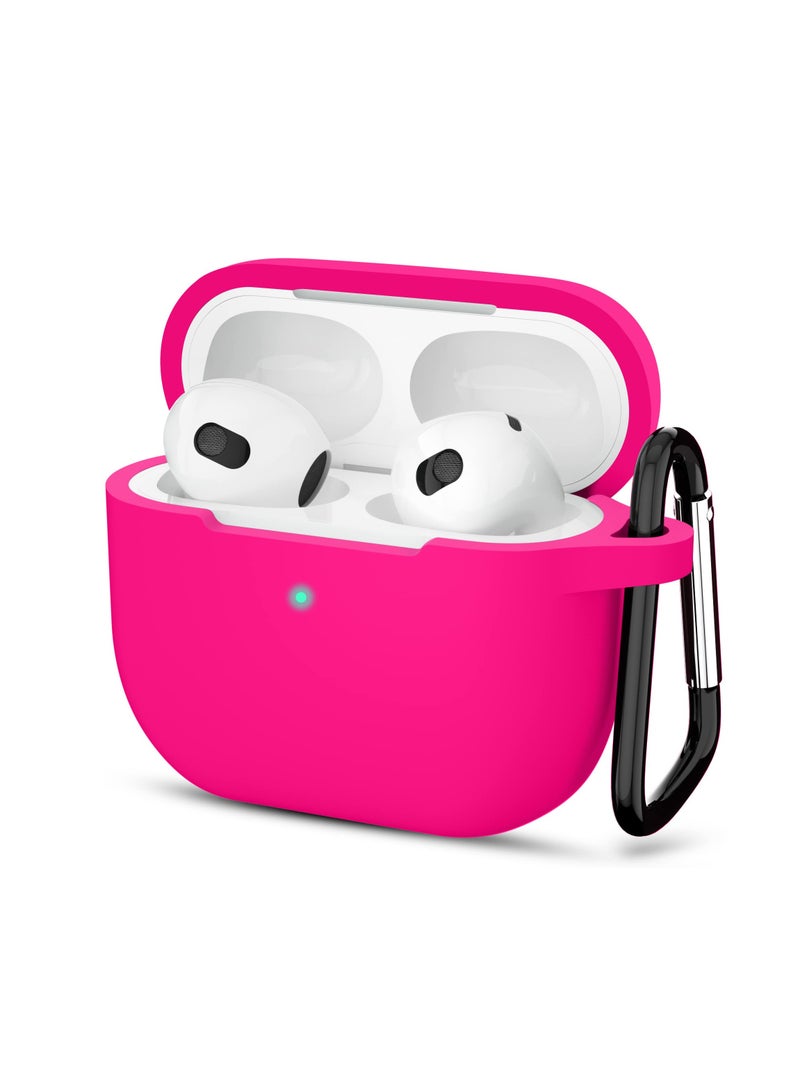 Case Cover, Silicone Protective Accessories Skin with Keychain Compatible with Apple AirPod 3rd Generation 2021 for Women Girl,Front LED Visible