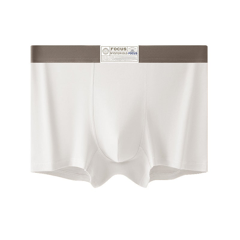 Four Seasons Mens Underwear Pure Cotton 7A Bacteriostatic Four-Corner Underpants Breathable Quick-drying Mid-waist Pure Cotton Mens Flat-Corner Underpants 117 white 