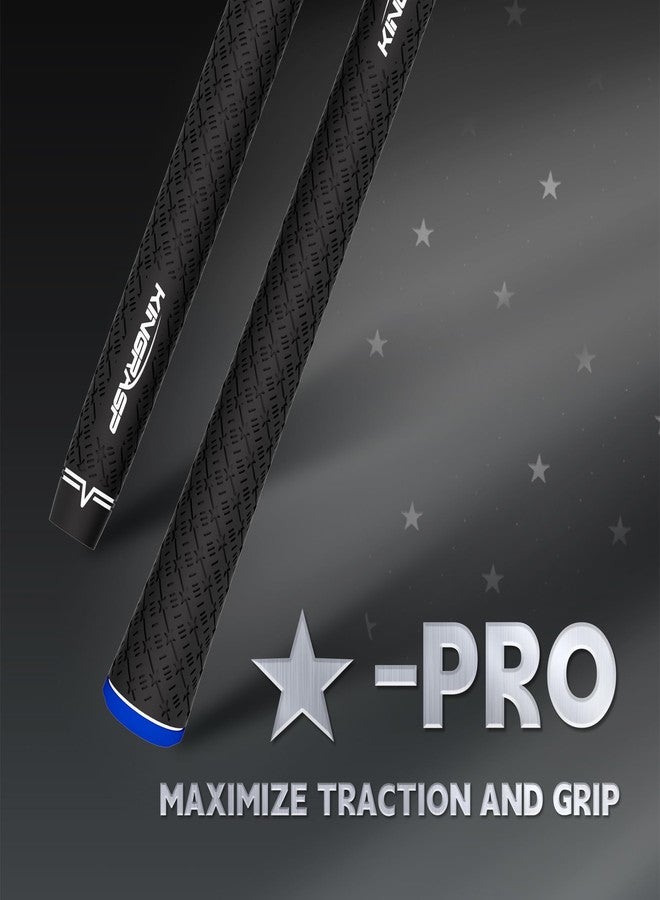 KINGRASP Multi Compound Golf Grips，13 Grips Set,Soft Rubber Golf Clubs Grips, Anti-Slip Ecological Cotton Yarn Thread Technology,Midesize Standard Size,6 Colors Optional (Black, Standard) - Image 2