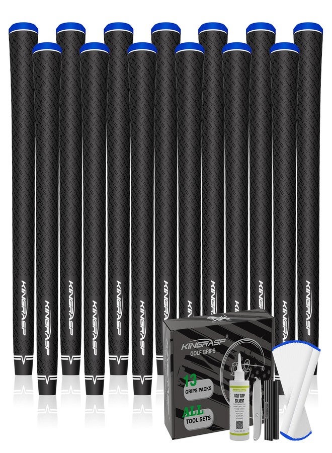 KINGRASP Multi Compound Golf Grips，13 Grips Set,Soft Rubber Golf Clubs Grips, Anti-Slip Ecological Cotton Yarn Thread Technology,Midesize Standard Size,6 Colors Optional (Black, Standard) - Image 1
