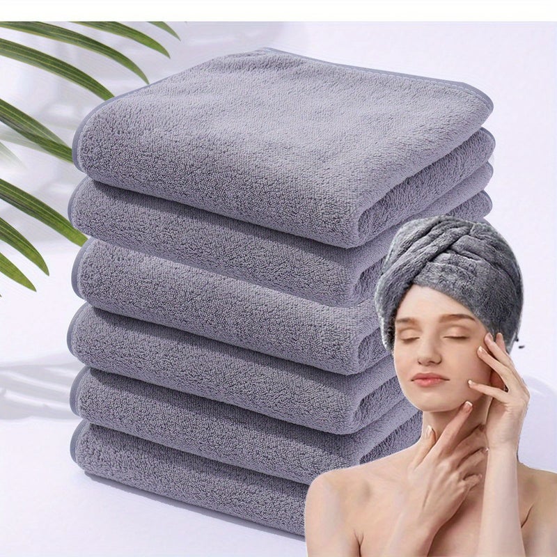Premium Gray 6 Piece Quick Dry Absorbent Towel Set For Hair Bathroom Home Gym Hotel Spa - Image 1