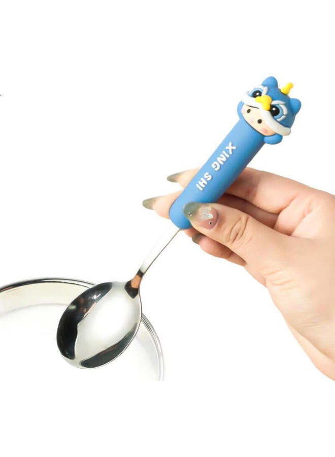 Corn Stainless Steel Spoon, Baby Home Dining Spoon, Soup Spoon, Long-Handled Spoon, Thickened Mixing Spoon, Small Soup Spoon - Image 2