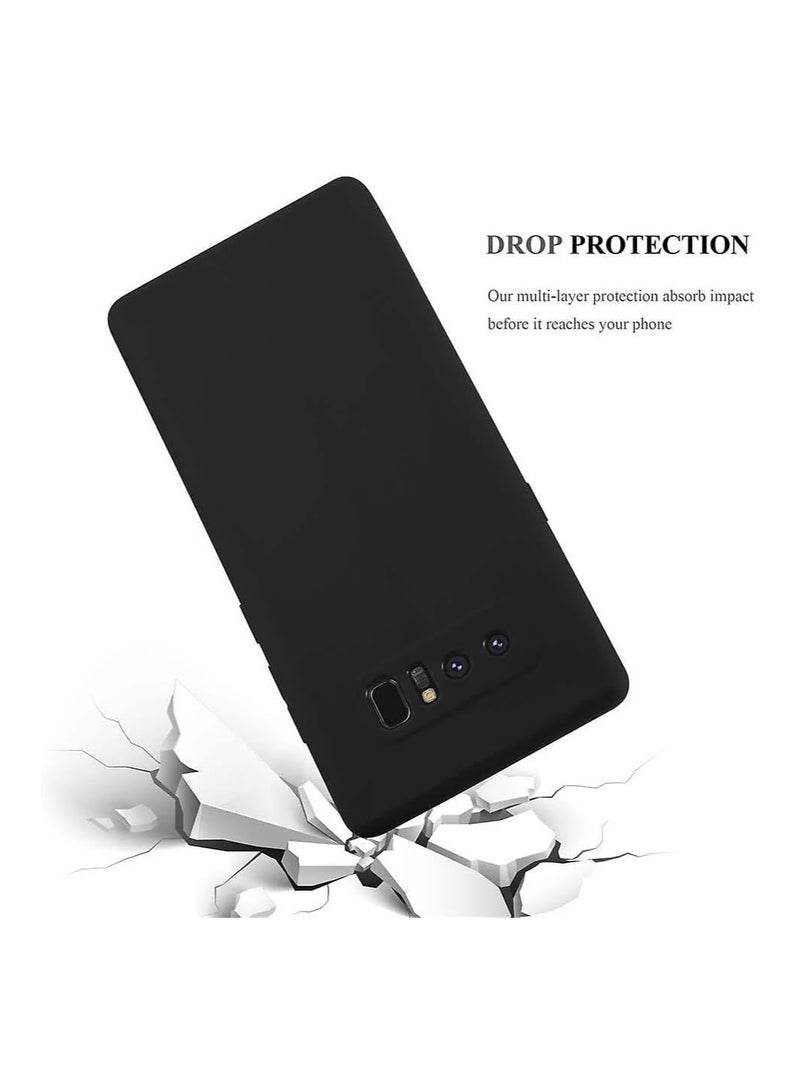 Case for Samsung Galaxy Note 8 Soft Silicone Gel Rubber Cover Shockproof Matte Finish Back Cover Inner Fabric Lining with Camera Protection Case for Samsung Galaxy Note 8 Black - Image 2