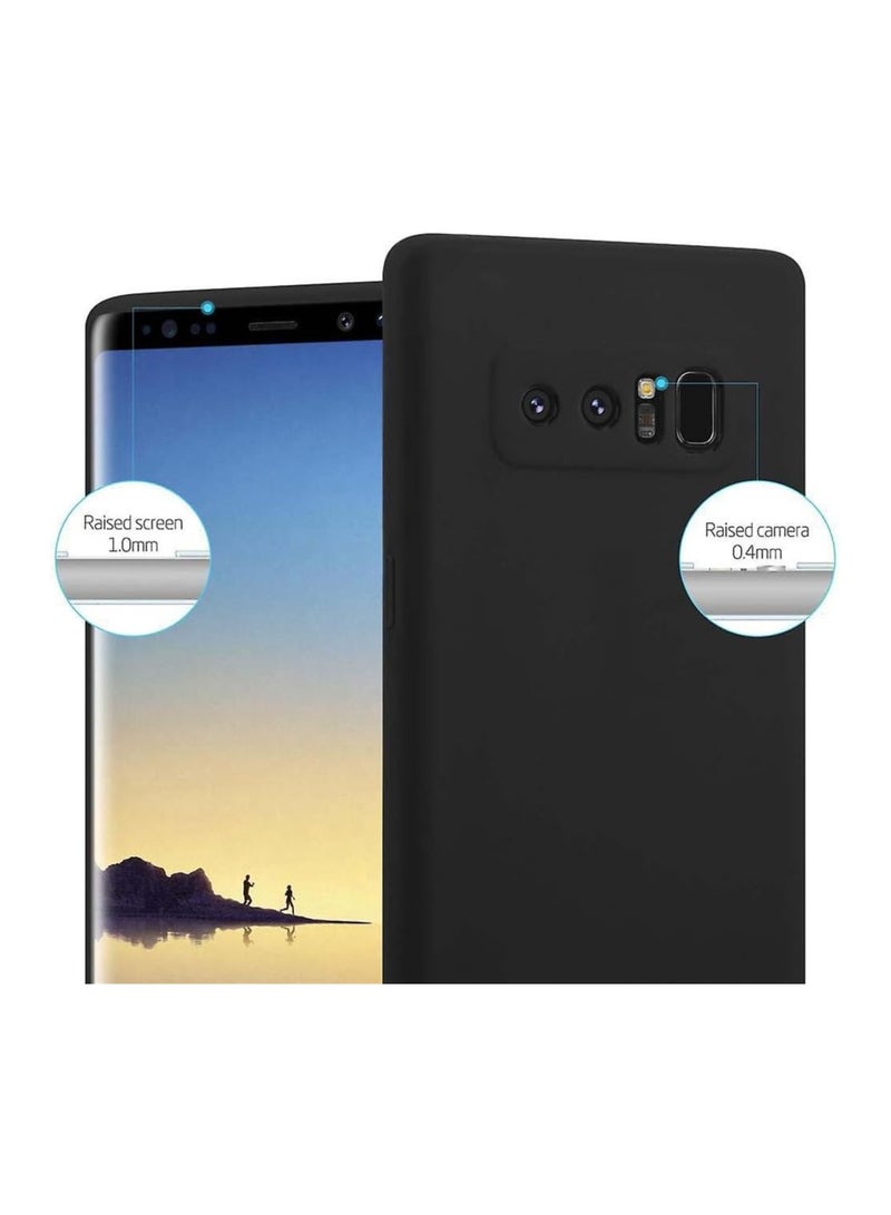 Case for Samsung Galaxy Note 8 Soft Silicone Gel Rubber Cover Shockproof Matte Finish Back Cover Inner Fabric Lining with Camera Protection Case for Samsung Galaxy Note 8 Black - Image 3