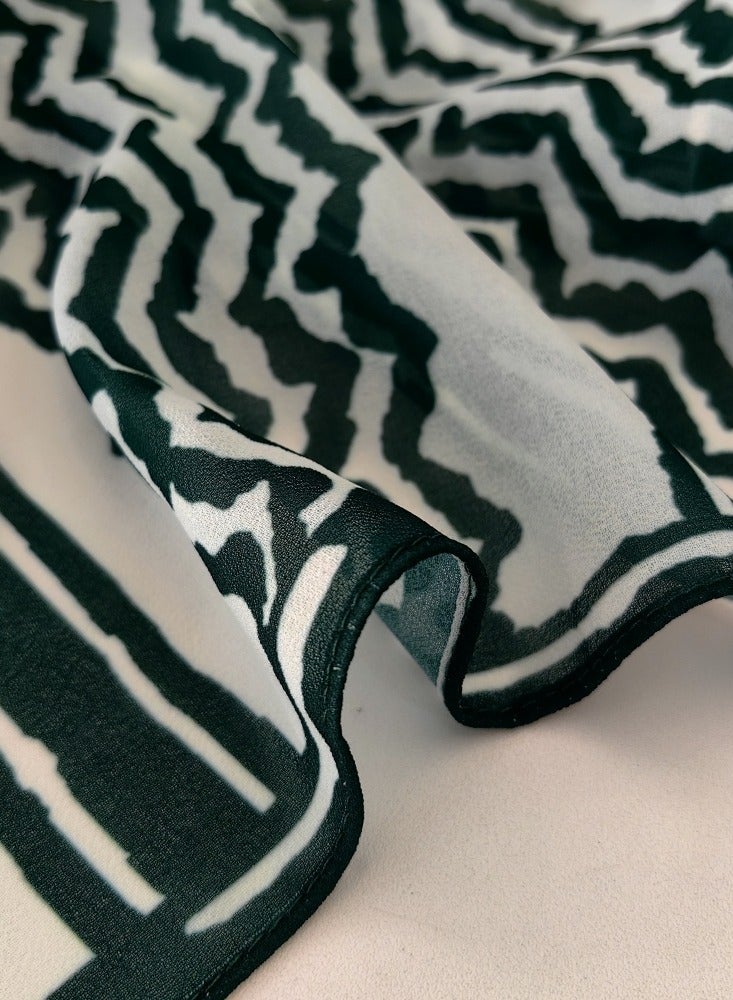 ShineShe New Ladies Dark Green Chiffon Long Striped Scarf Headscarf - Image 4