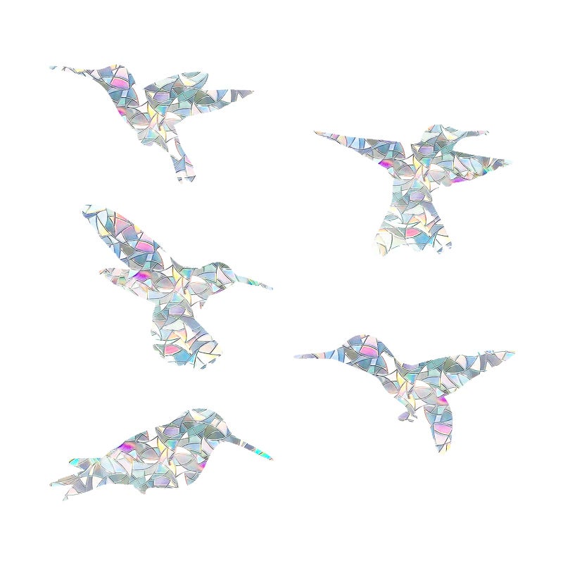 EACILLES Large Hummingbird Static Window Clings Anti Collision Window Decals for Bird Strikes Glass Awareness Stickers Stop Birds Flying into Windows Set of 20