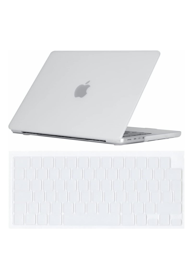Generic 2 in 1 Hard Case Compatible with MacBook Air 15 inch M4 Chip 2025 A3241 and M3 Chip 2024 A3114 and M2 Chip 2023 Model A2941 ,Matte Finish Laptop Hard Shell with Keyboard Cover Skin, Transparent  - Image 1