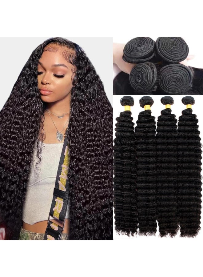 ROYAL IMPRESSION 12A Deep Wave Bundles Human Hair 22242628 400g 100 Real Human Hair 3X Longer Lifespan 100 Unprocessed Brazilian Virgin Hair Pineapple Deep Wave Human Hair Weave Bundles Natural Color - Image 3