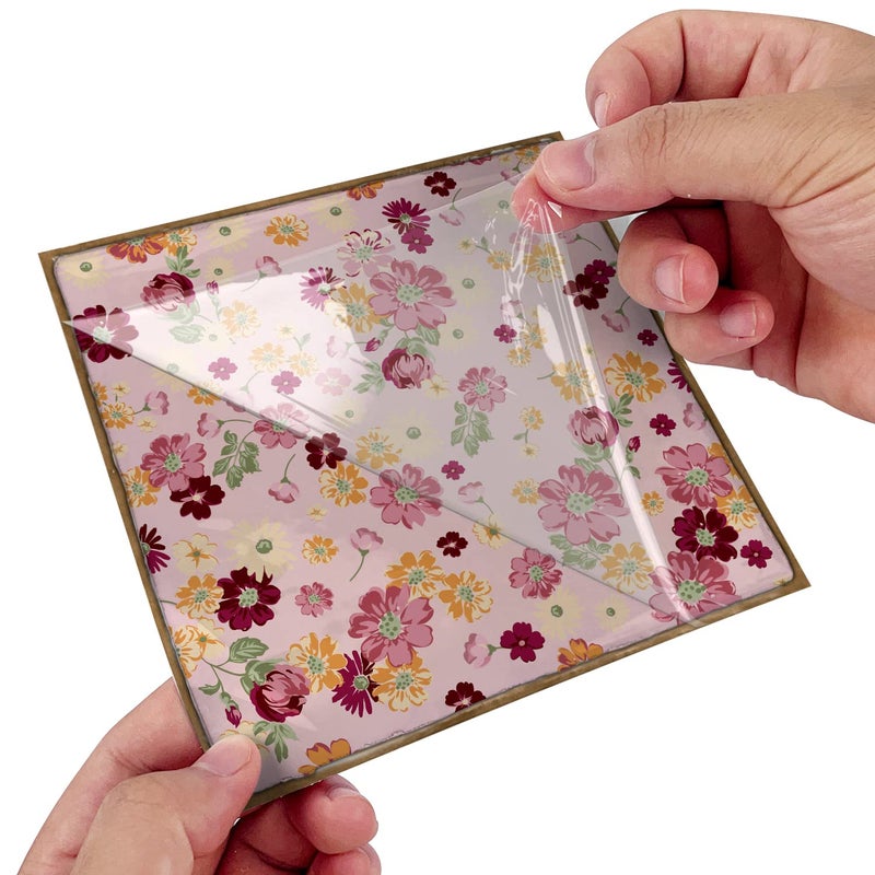 Alwayspon Vinyl Sticker Peel and Stick, Self-Adhesive Wall Tile Transfers Backsplash Sticker Decal for Kitchen Bathroom, 6x6inch/15x15cm 10Pcs, Floral Painting T038 - Image 5