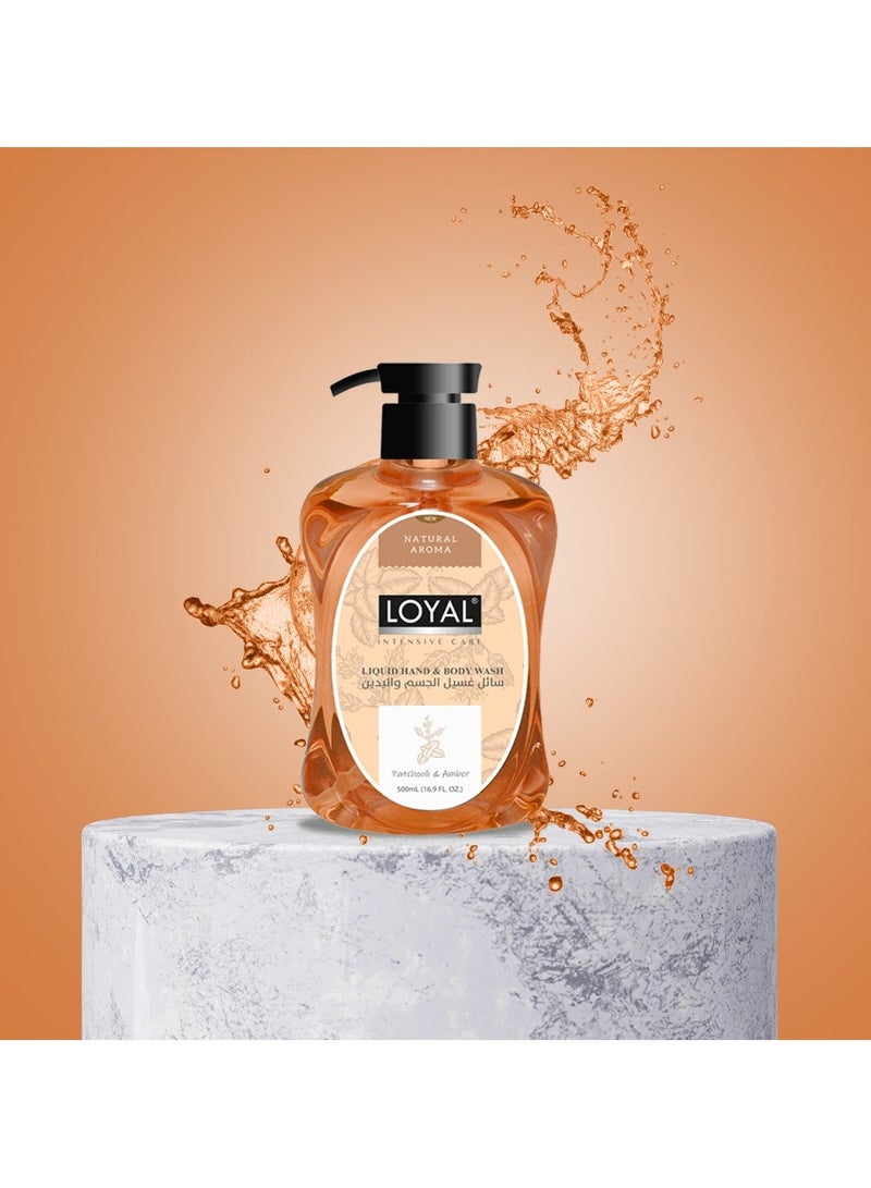 loyal Intensive Care Liquid Hand & Body Wash With Patchouli and Amber Scent Natural Aroma - 500 ml - Image 4