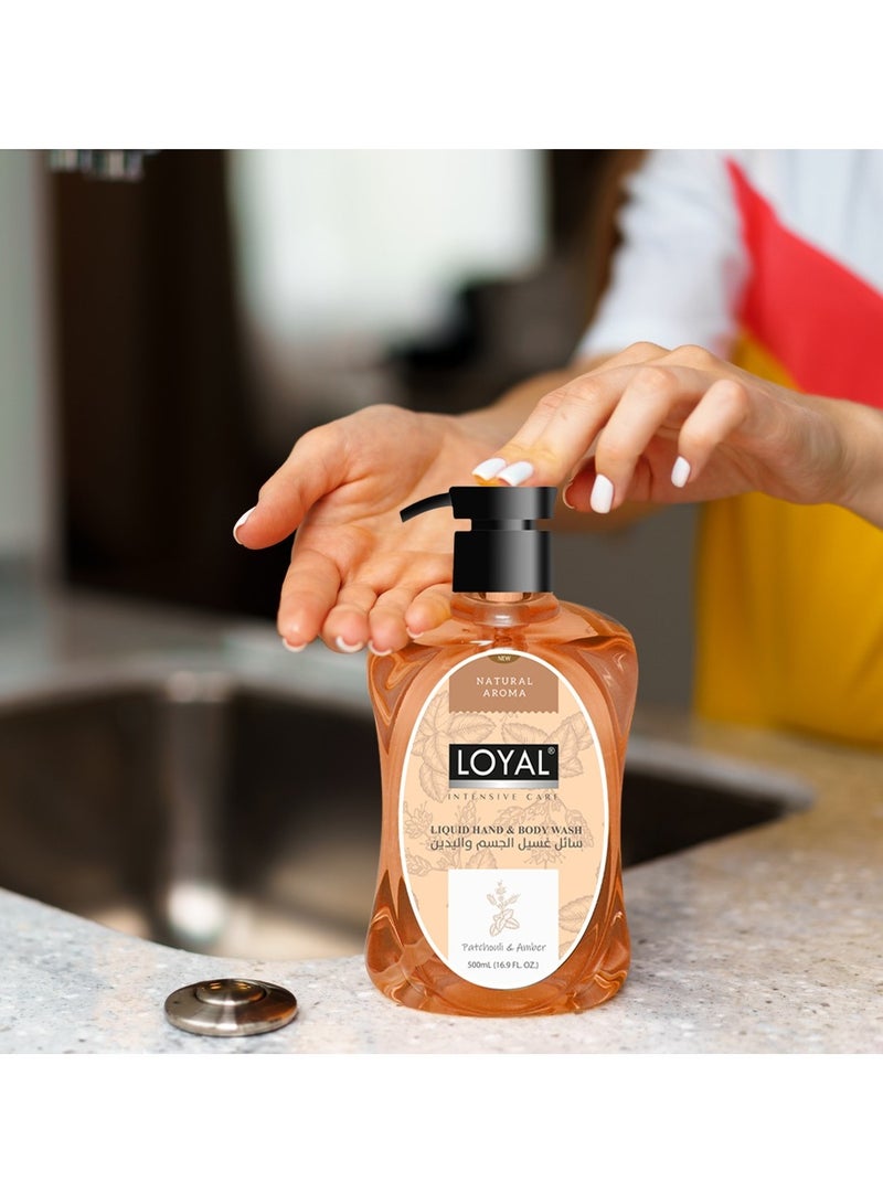 loyal Intensive Care Liquid Hand & Body Wash With Patchouli and Amber Scent Natural Aroma - 500 ml - Image 2