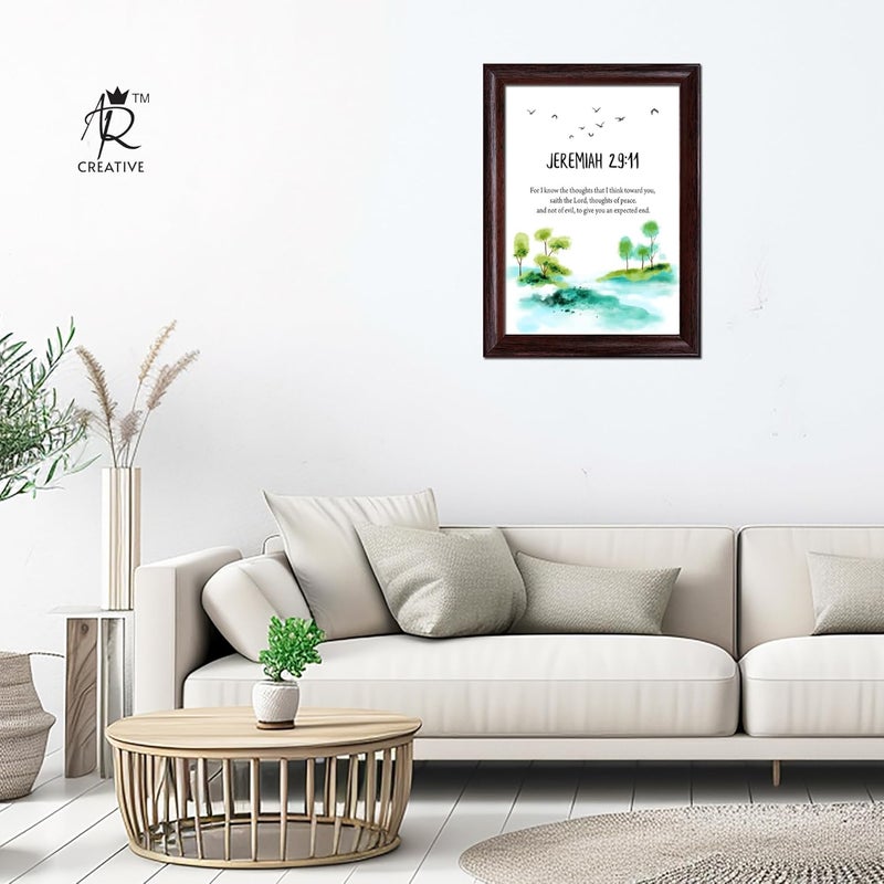 AR Creative For I Know Bible Verse Wall Photo Framed Wall Poster Bible Quotes Print with Frame Home 18 inch x 135 inch Multicolor - Image 2