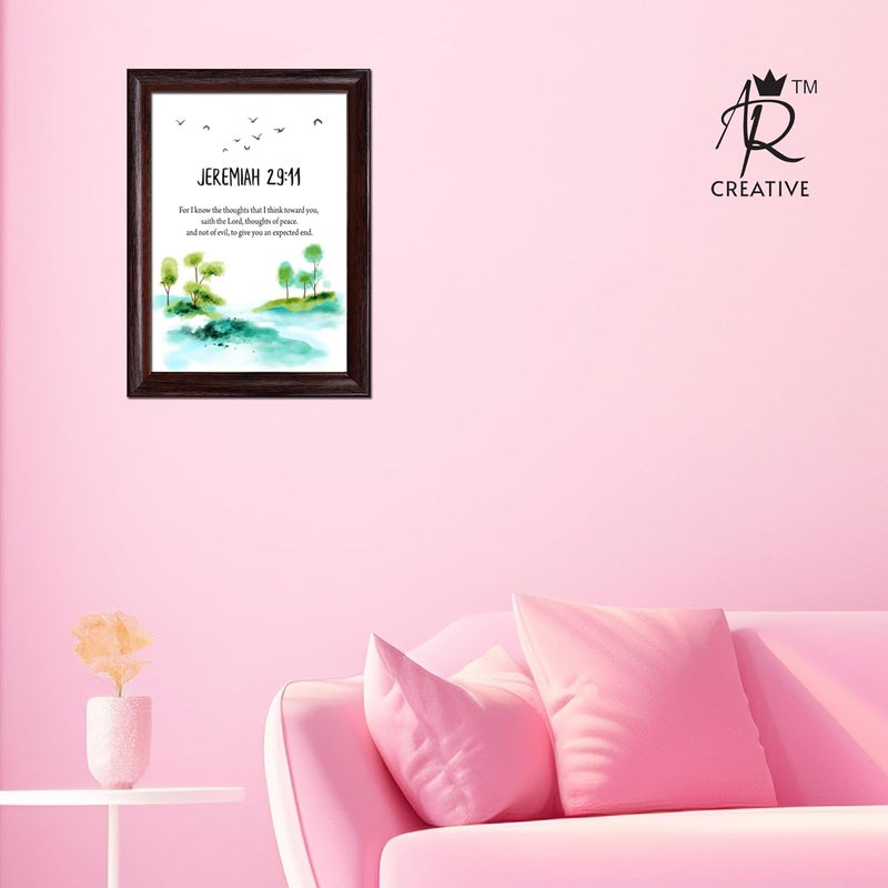 AR Creative For I Know Bible Verse Wall Photo Framed Wall Poster Bible Quotes Print with Frame Home 18 inch x 135 inch Multicolor - Image 3