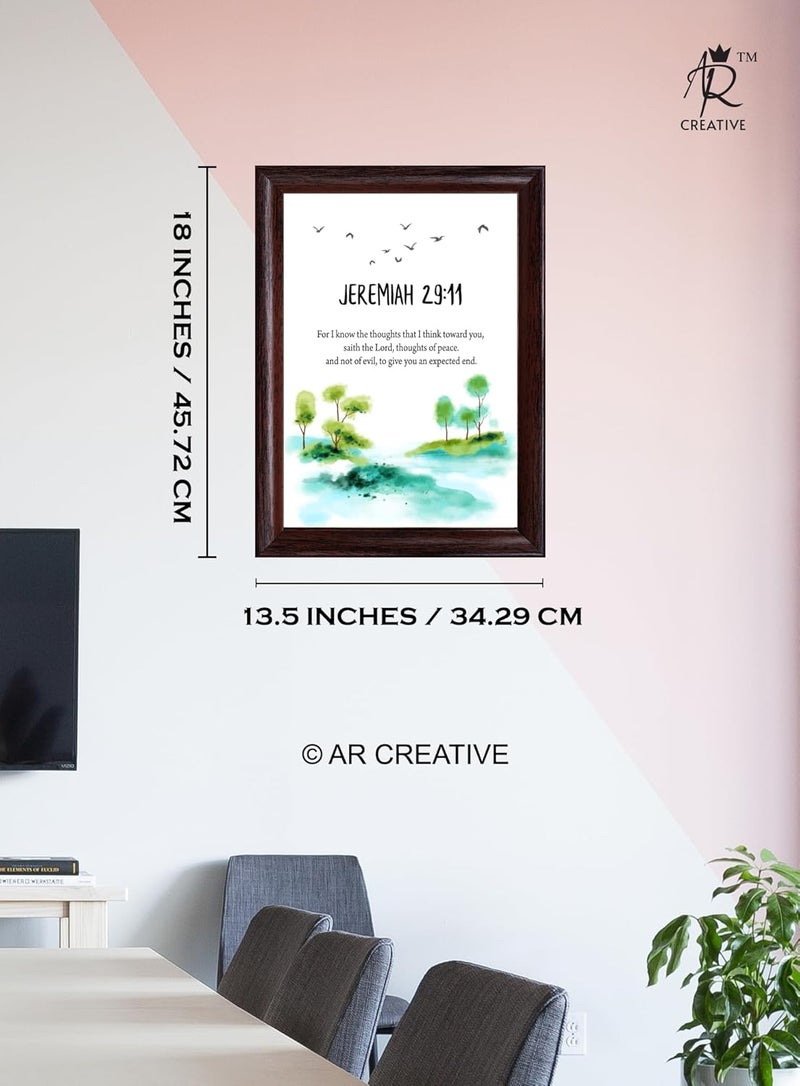 AR Creative For I Know Bible Verse Wall Photo Framed Wall Poster Bible Quotes Print with Frame Home 18 inch x 135 inch Multicolor - Image 4